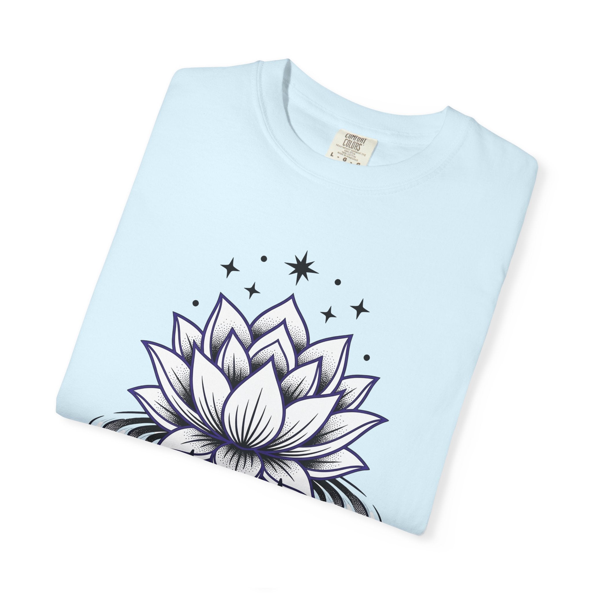 Water Lily Shirt Boho Chic Mindfulness Gift Women Zen Tee Lotus T-Shirt Hippie Enthusiast Minimalist Tshirt Meditation Graphic Patterned
