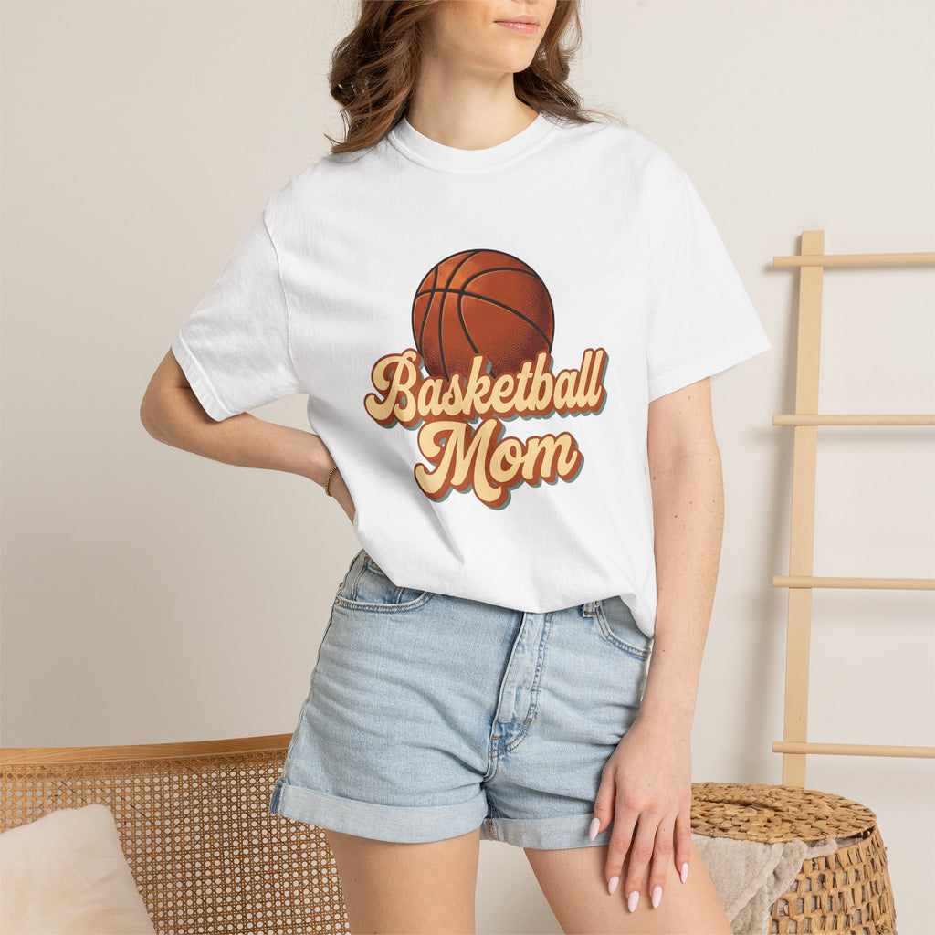 Basketball Shirt Basketball Mom Athletics Gift Women Vintage Tee Hoops T-Shirt Sports Fan Retro Tshirt Sports Graphic Hand Drawn Lettering
