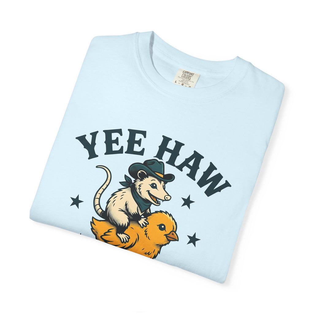 Cowboy Possum Chick Shirt Easter Western Gift Women Cartoon Tee Opossum T-Shirt Easter Bunny Fan Cartoonish Tshirt Rodeo Graphic Vintage
