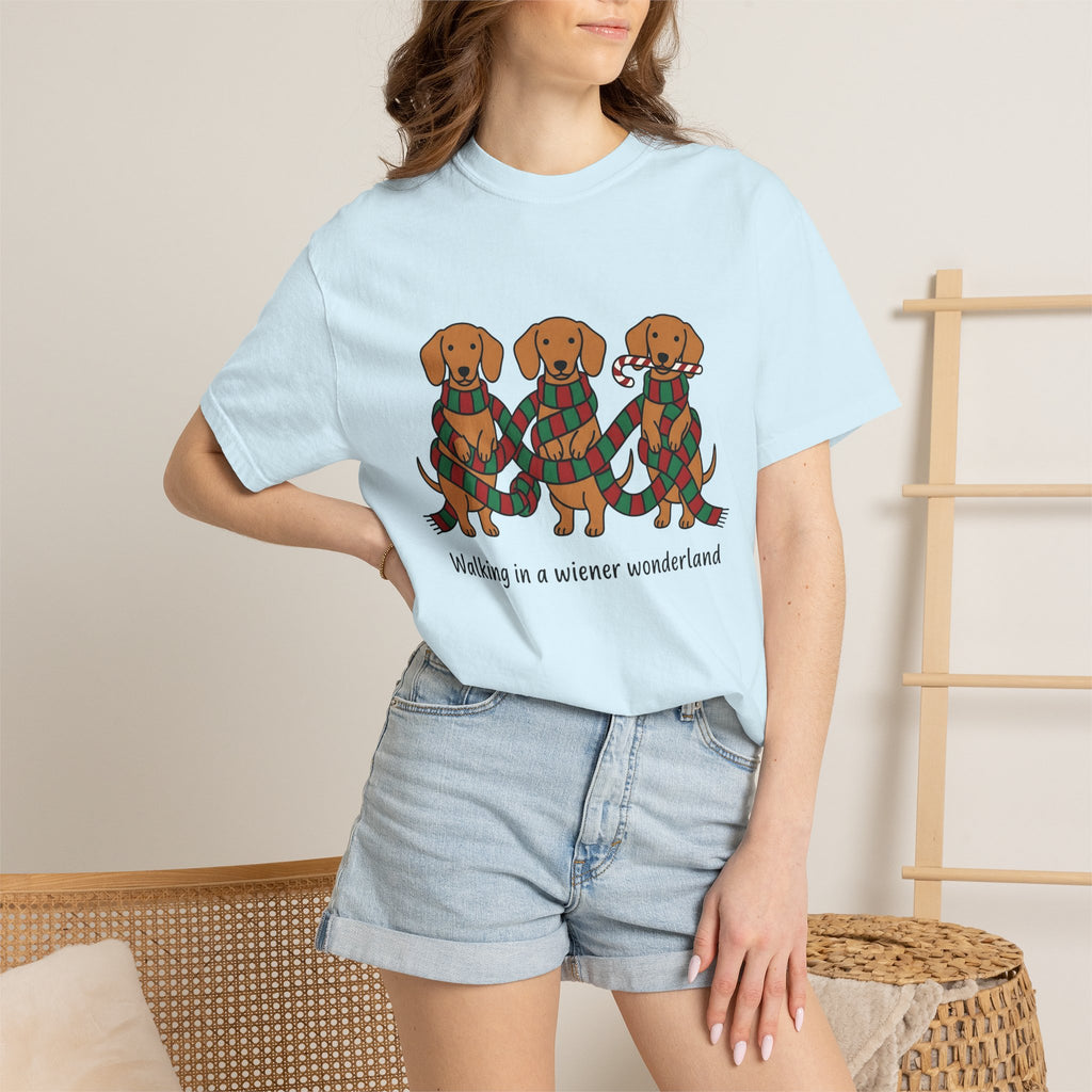 Sausage Dogs Shirt Christmas Pet Parent Gift Women Caricature Tee Dachshund T-Shirt Christmas Fan Wiener Dog Tshirt Pet Graphic Sleek