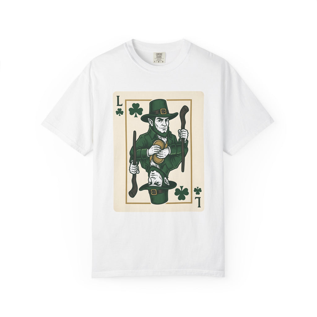 Leprechaun Playing Card Shirt St Patrick's Day Casino Gift Women Antique Tee Lucky Card T-Shirt Shamrock Fan Vintage Tshirt Poker Graphic