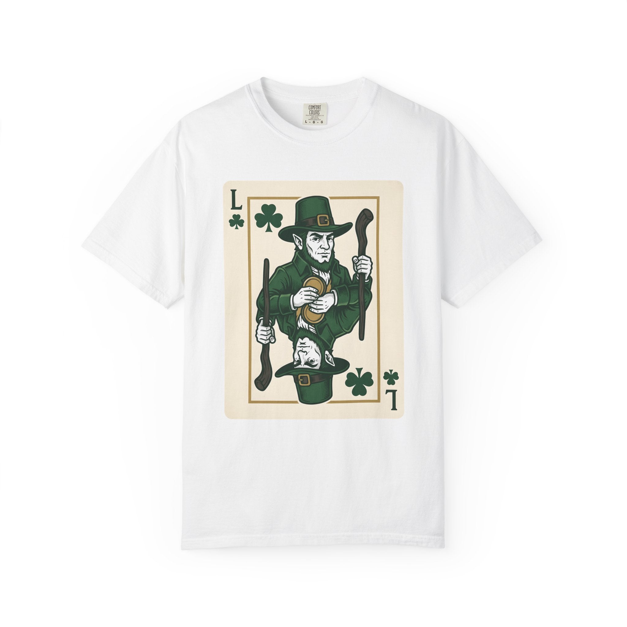 Leprechaun Playing Card Shirt St Patrick's Day Casino Gift Women Antique Tee Lucky Card T-Shirt Shamrock Fan Vintage Tshirt Poker Graphic