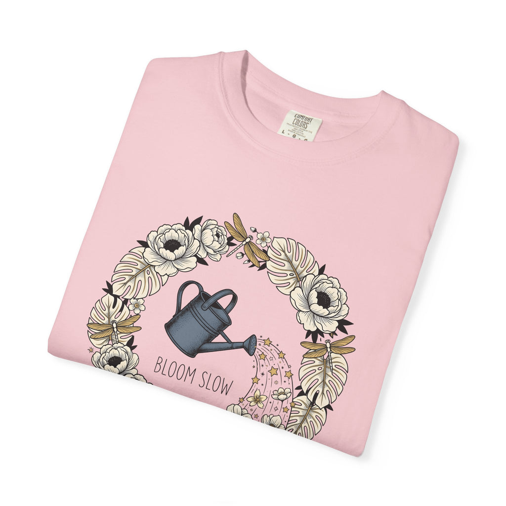 Flower Wreath Shirt Floral Plants Gift Women Floral Tee Wreath T-Shirt Flower Fan Floral Art Tshirt Greenery Graphic Retro Garden Watering