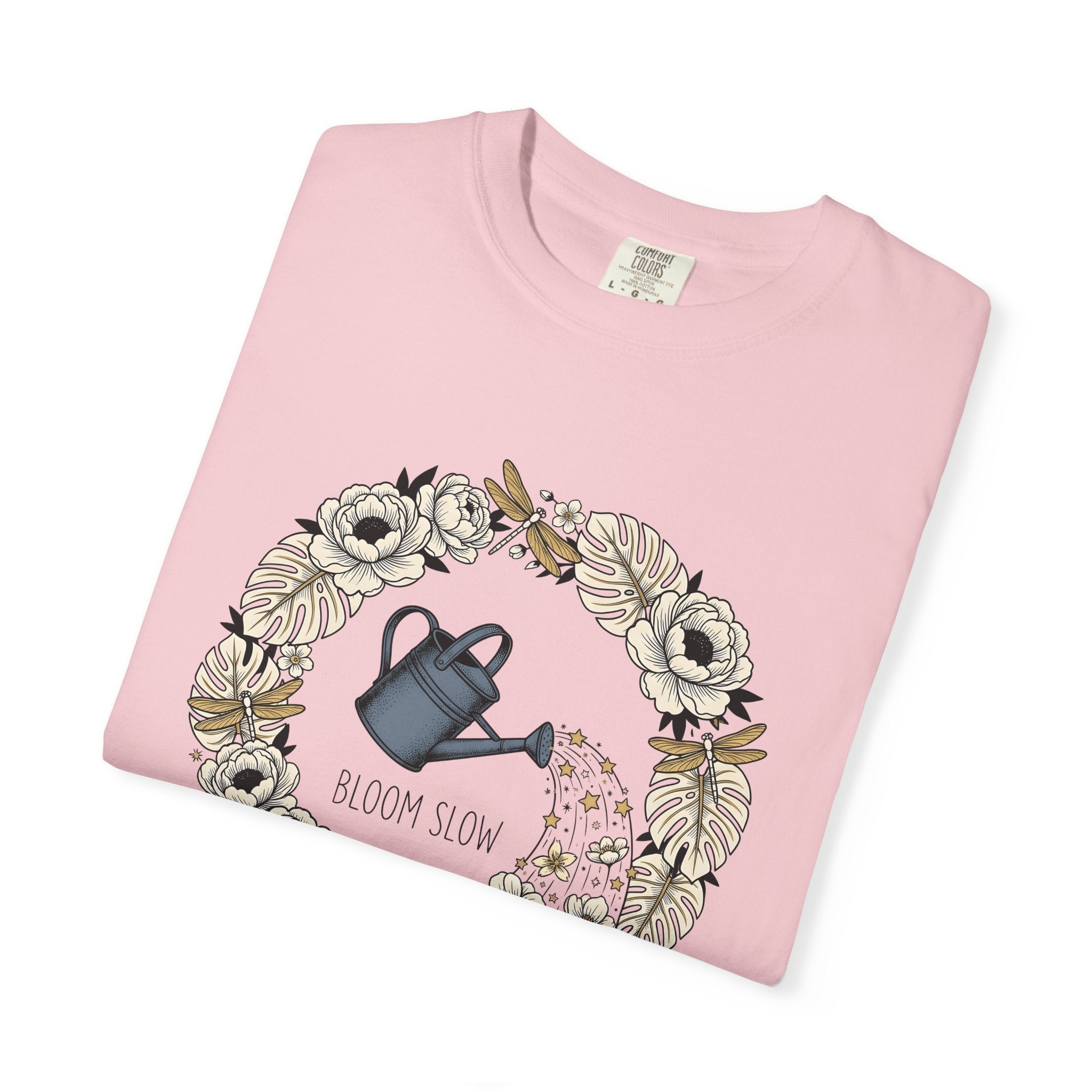 Flower Wreath Shirt Floral Plants Gift Women Floral Tee Wreath T-Shirt Flower Fan Floral Art Tshirt Greenery Graphic Retro Garden Watering