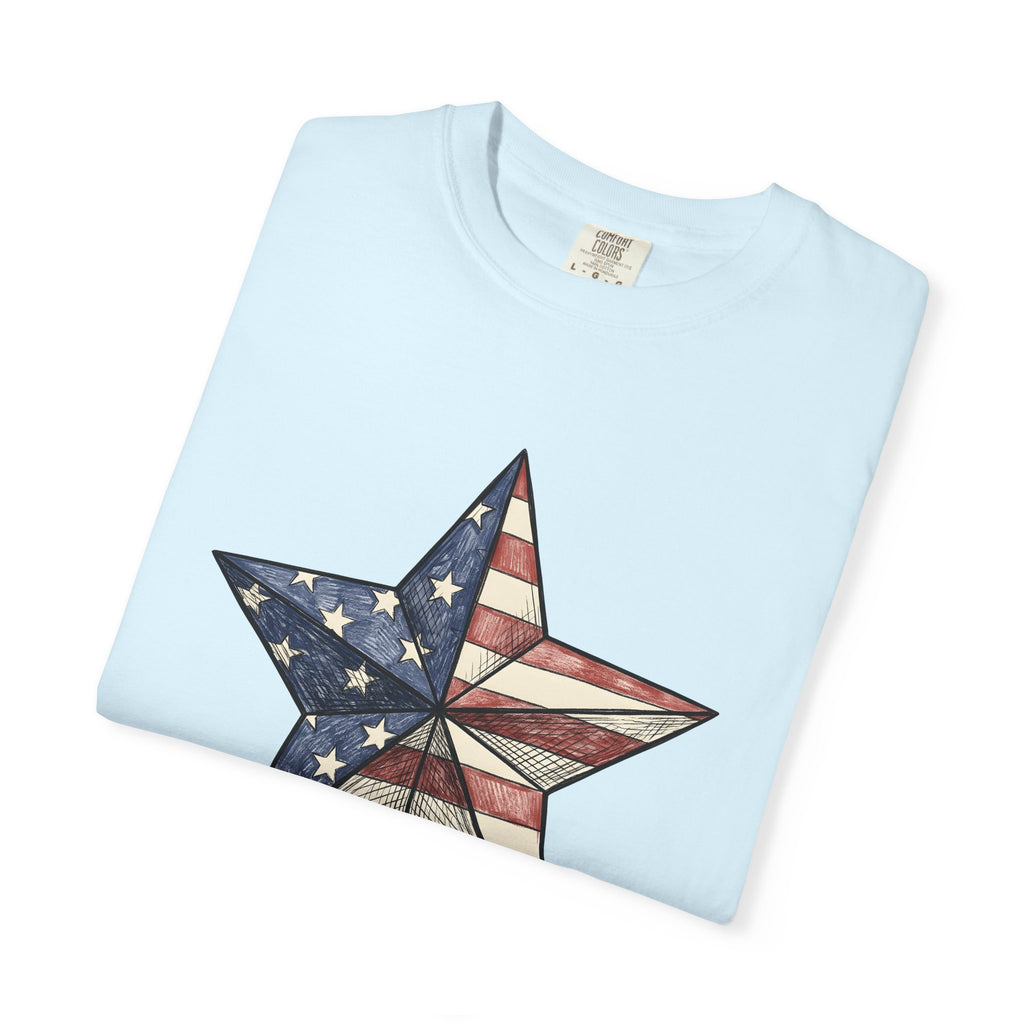Star Emblem Shirt America Heritage Gift Women Cartoon Tee Symbol T-Shirt American Fan Emblem Tshirt Heritage Graphic Rustic Pennant Tshirt