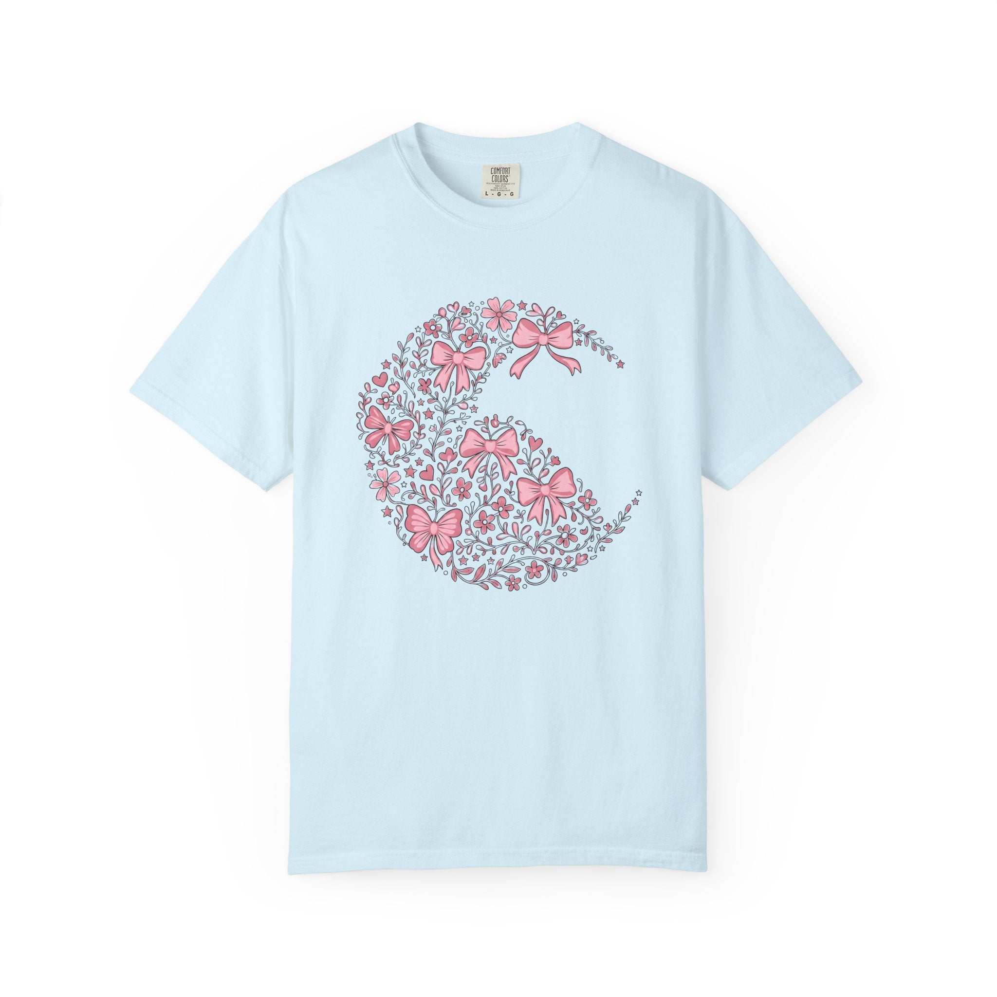 Blossom Bow Heart Shirt St. Valentine's Day Romance Gift Women Playful Tee Heart Bow T-Shirt Valentine Fan Whimsical Tshirt Love Graphic