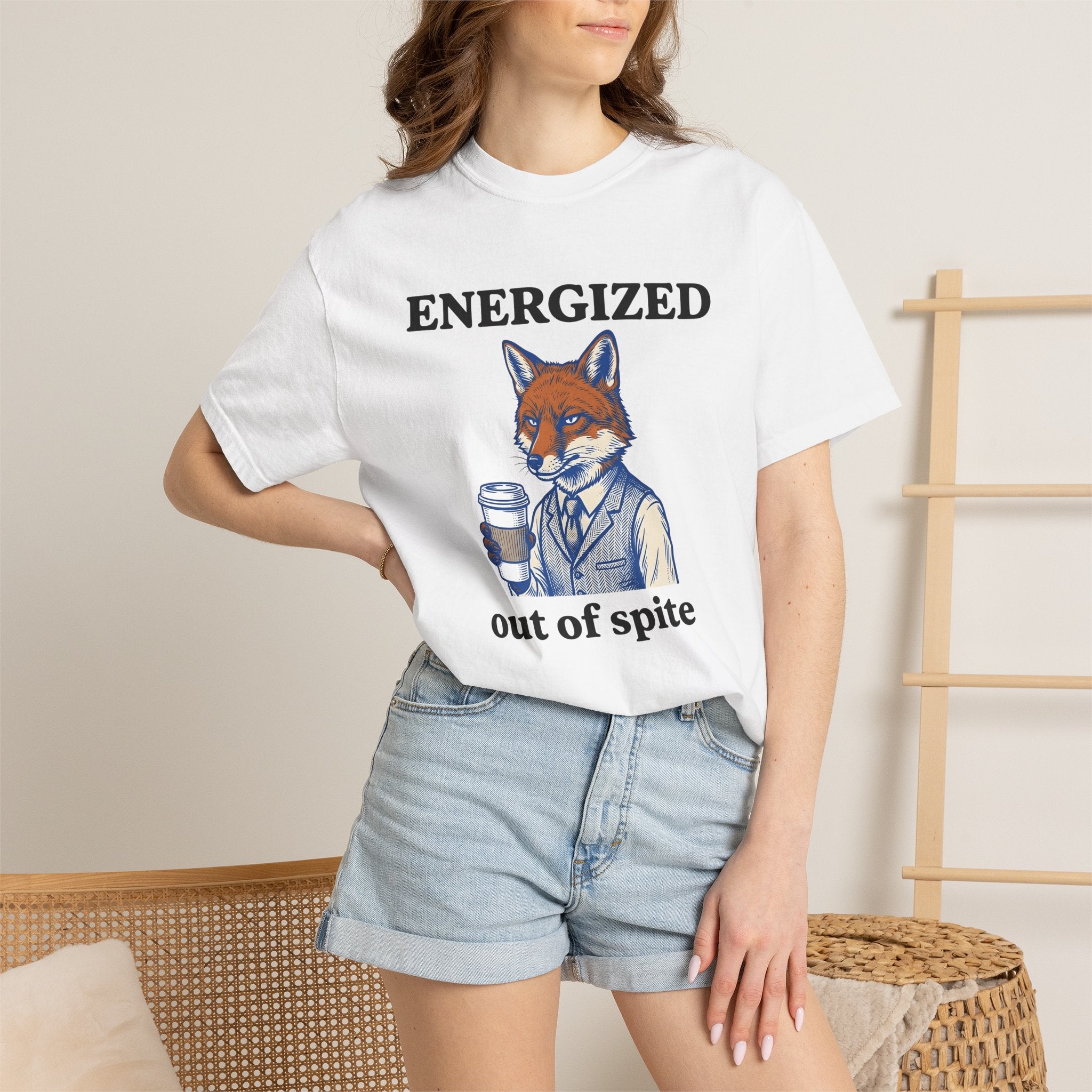 Fox Coffee Mug Shirt Coffee Wildlife Gift Women Retro Tee Mug T-Shirt Coffee Fan Vintage Tshirt Animal Graphic Sketch Blazer Tshirt