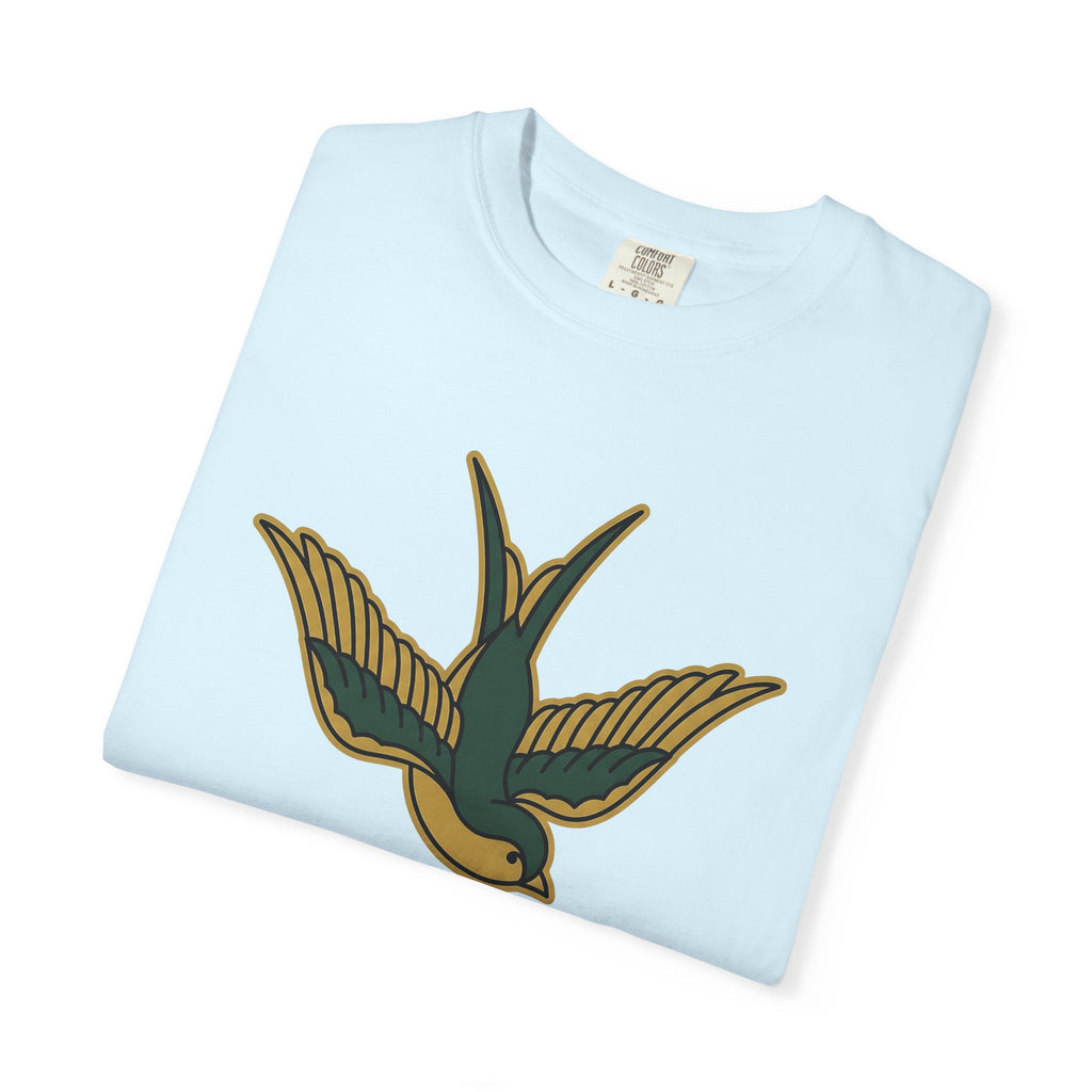 Flying Bird Shirt St. Patrick's Day Luck Gift Women Vintage Tee Bird T-Shirt Lucky Fan Retro Tshirt Fortune Graphic Retro Green Gold Tshirt