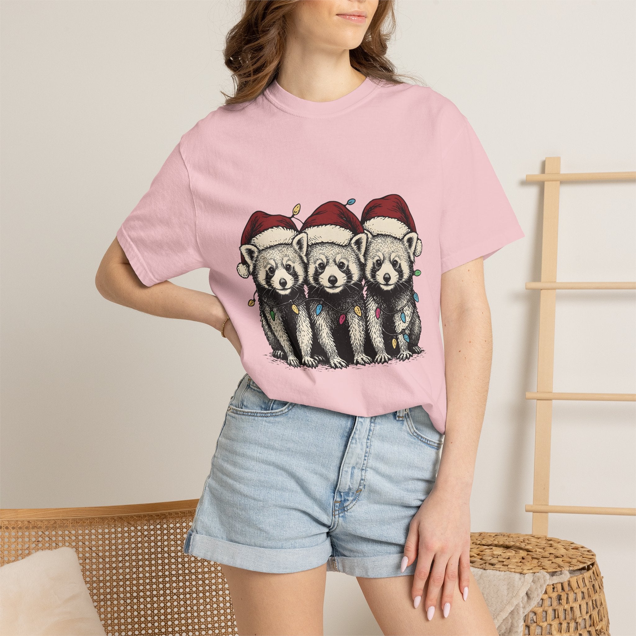 Red Panda Family Shirt Christmas Fauna Gift Women Illustration Tee Panda T-Shirt Christmas Fan Drawing Tshirt Wildlife Graphic Doodle
