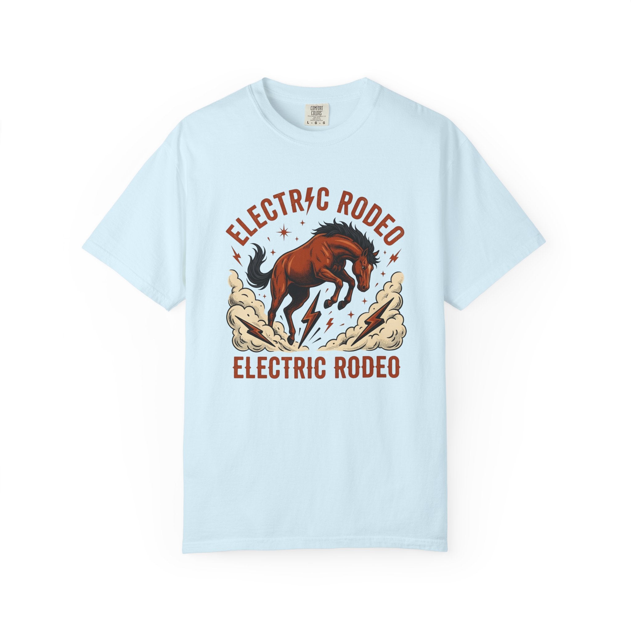 Bucking Horse Shirt Cowgirl Rodeo Gift Women Vintage Tee Bronco T-Shirt Cowgirl Fan Retro Tshirt Rodeo Graphic Western Lightning Bolt Tshirt