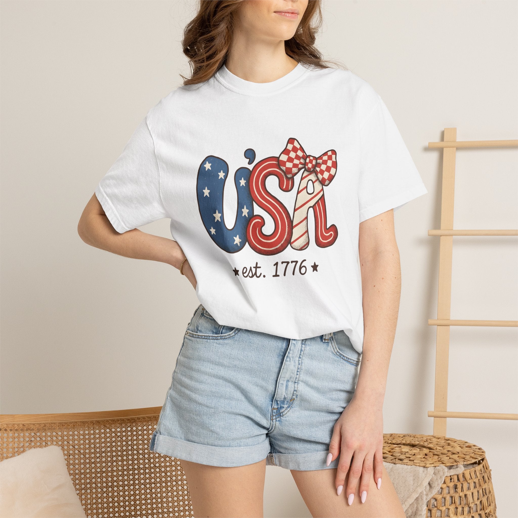 American Letters Shirt 4th Of July Freedom Gift Women Retro Tee Alphabet T-Shirt Patriotic Fan Vintage Tee Retro Tshirt Liberty Graphic
