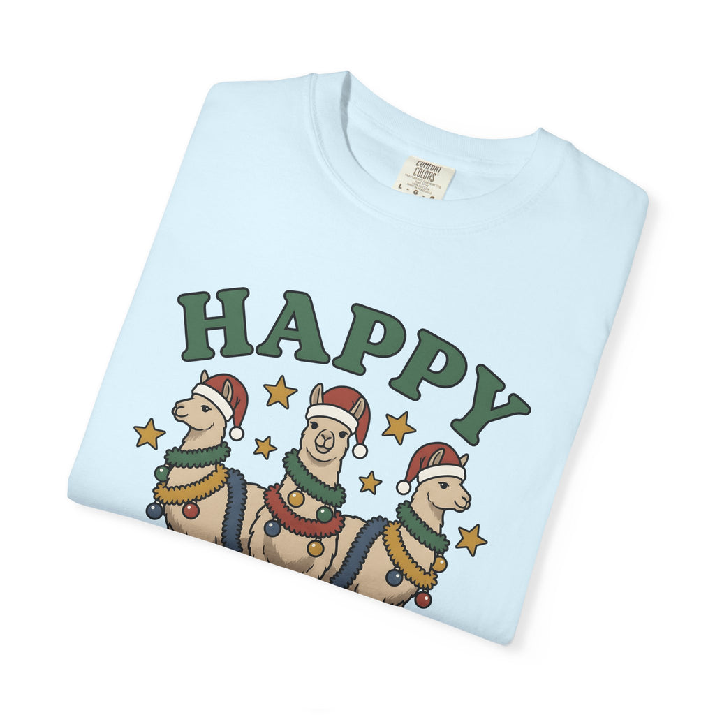 Llama Set Shirt Christmas Pet Gift Women Comic Tee Alpaca T-Shirt Xmas Fan Cartoon Tshirt Animal Graphic Classic Holiday Hat Tshirt