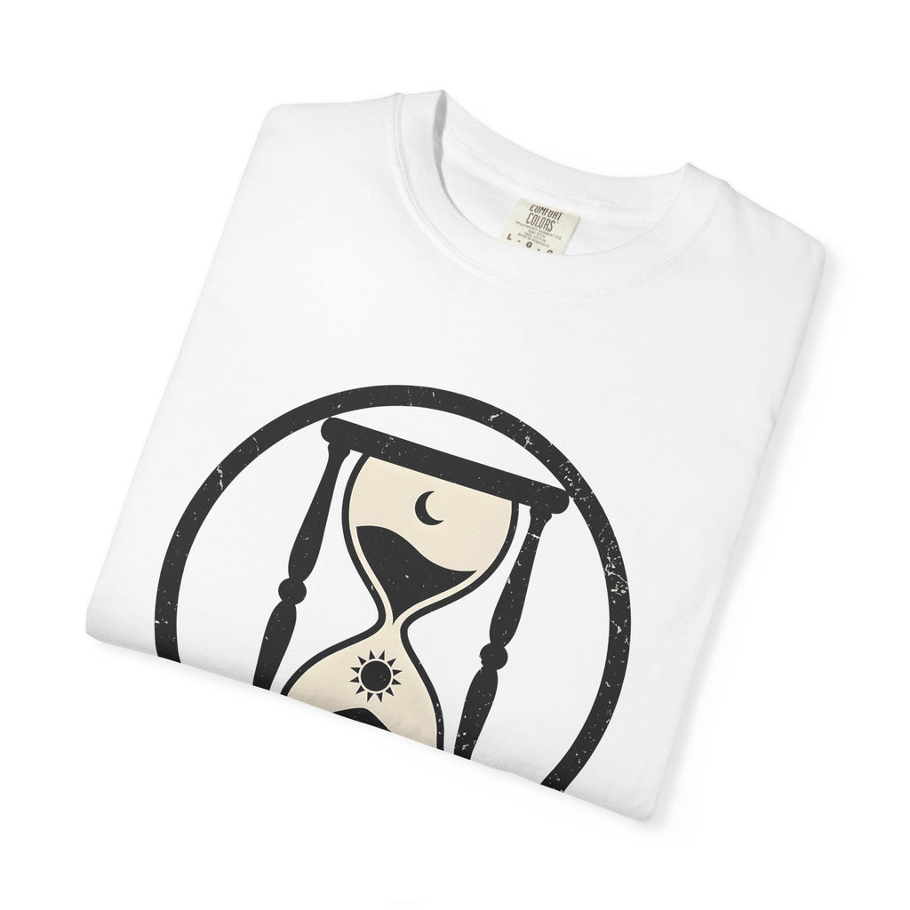 Hourglass Illustration Shirt Boho Chic Stars Gift Women Hand Drawn Tee Sandtimer T-Shirt Bohemian Fan Illustrated Tshirt Celestial Graphic