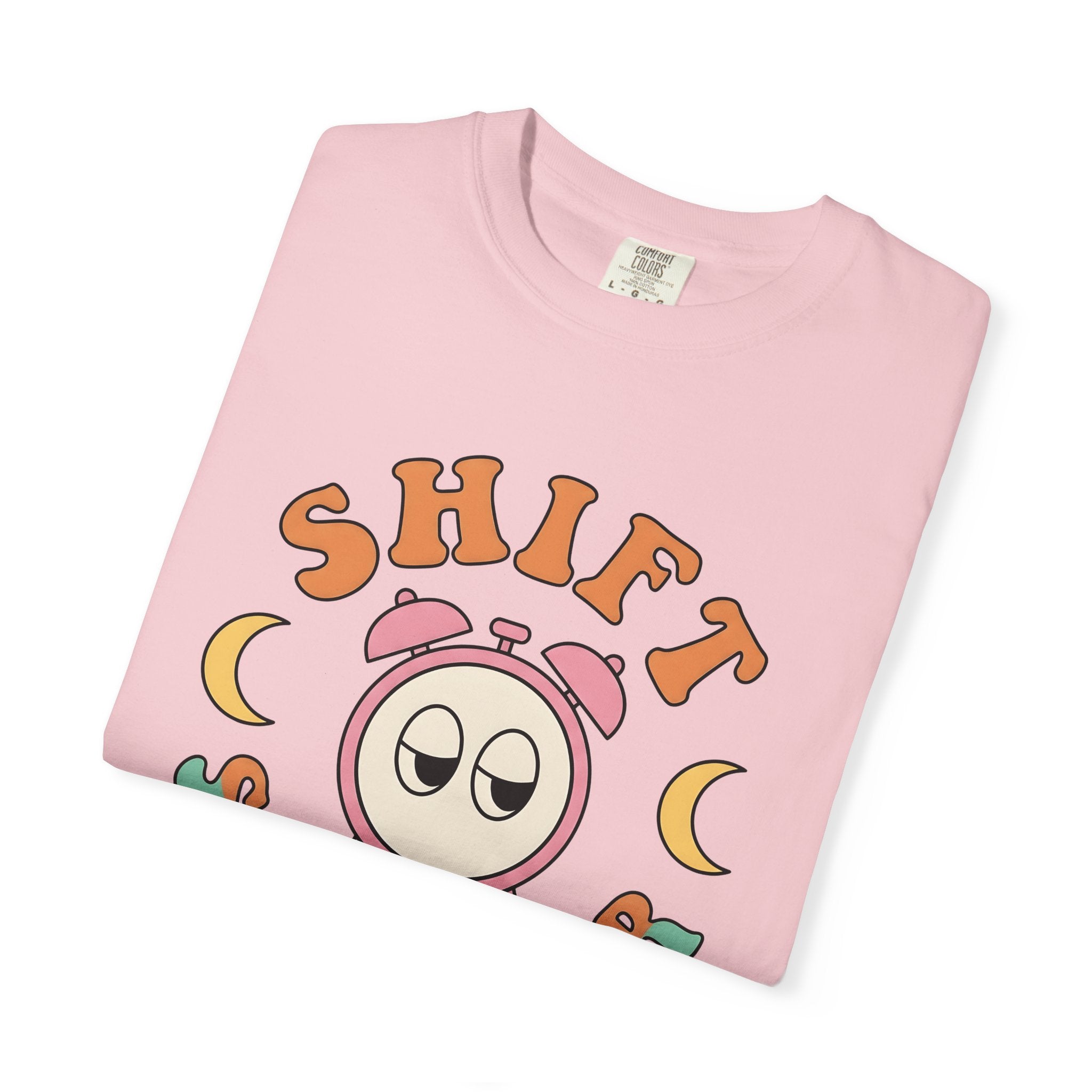 Sleepy Alarm Clock Shirt Nurses Work Gift Women Retro Tee Alarm Clock T-Shirt Nurse Enthusiast Vintage Tshirt Job Graphic Cartoon Moon