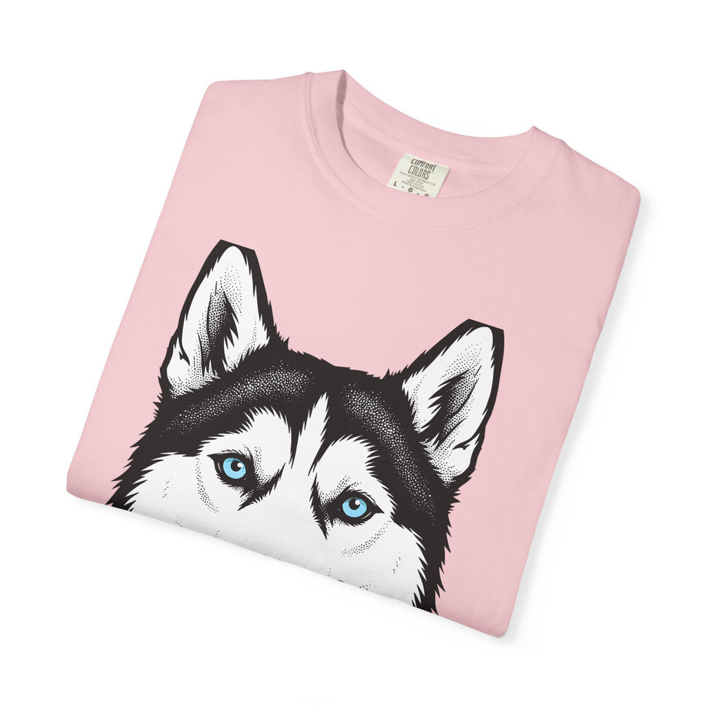 Husky Puppy Shirt Dog Wildlife Gift Women Old School Tee Siberian Husky T-Shirt Dog Fan Vintage Tshirt Wildlife Graphic Retro Frozen Block