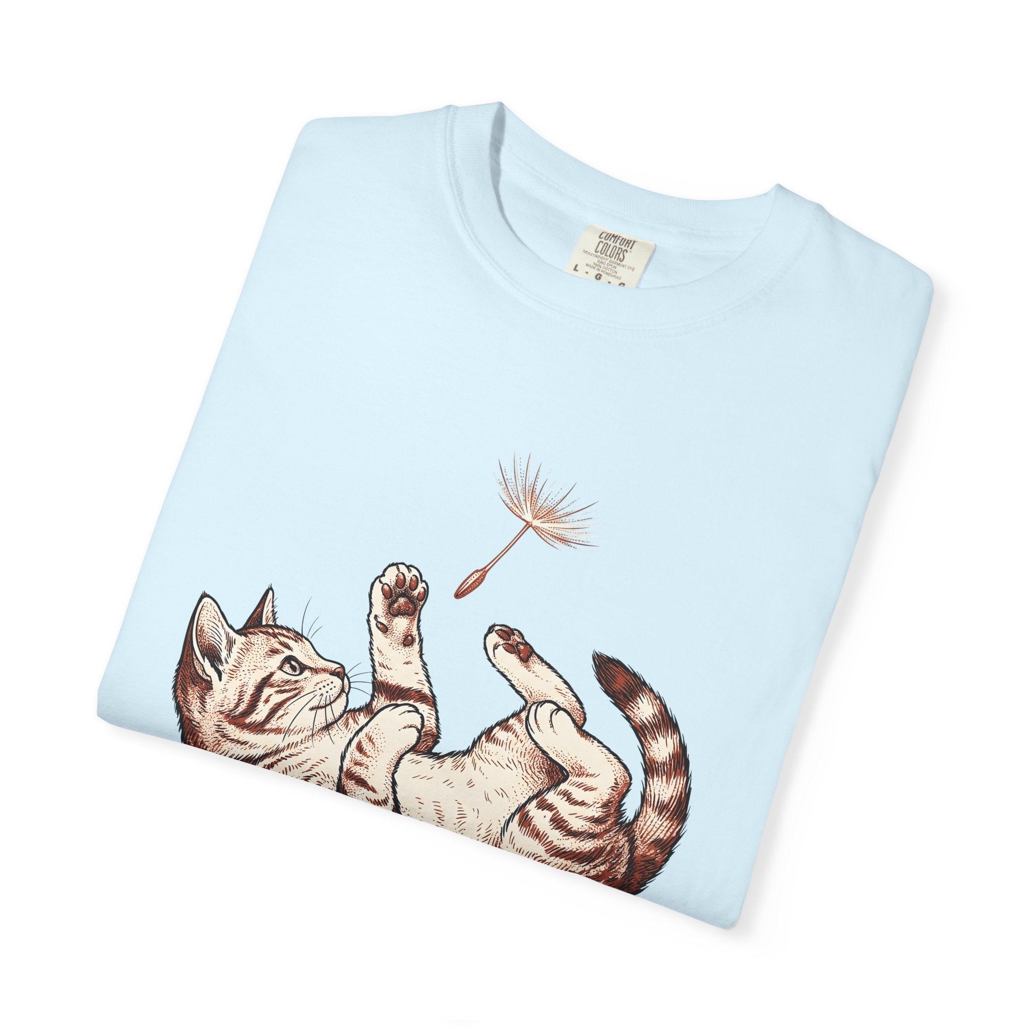 Tabby Kitten Shirt Cat Pet Gift Women Sketch Tee Kitten T-Shirt Cat Fan Feline Tshirt Animal Graphic Retro Weed Flower Tshirt