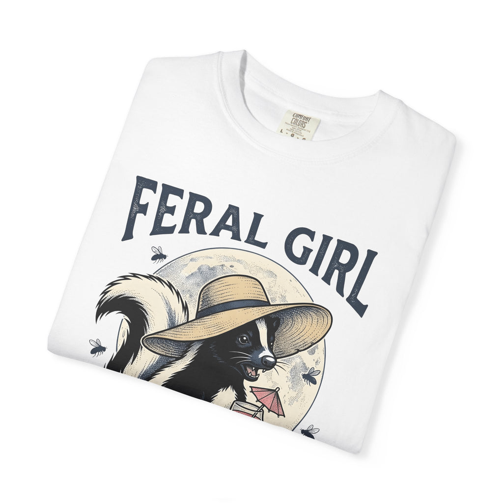 Skunk Cap Shirt Summer Wildlife Gift Women Retro Tee Skunk Hat T-Shirt Vacation Fan Outdoors Graphic Tshirt Sketch Drink Tshirt