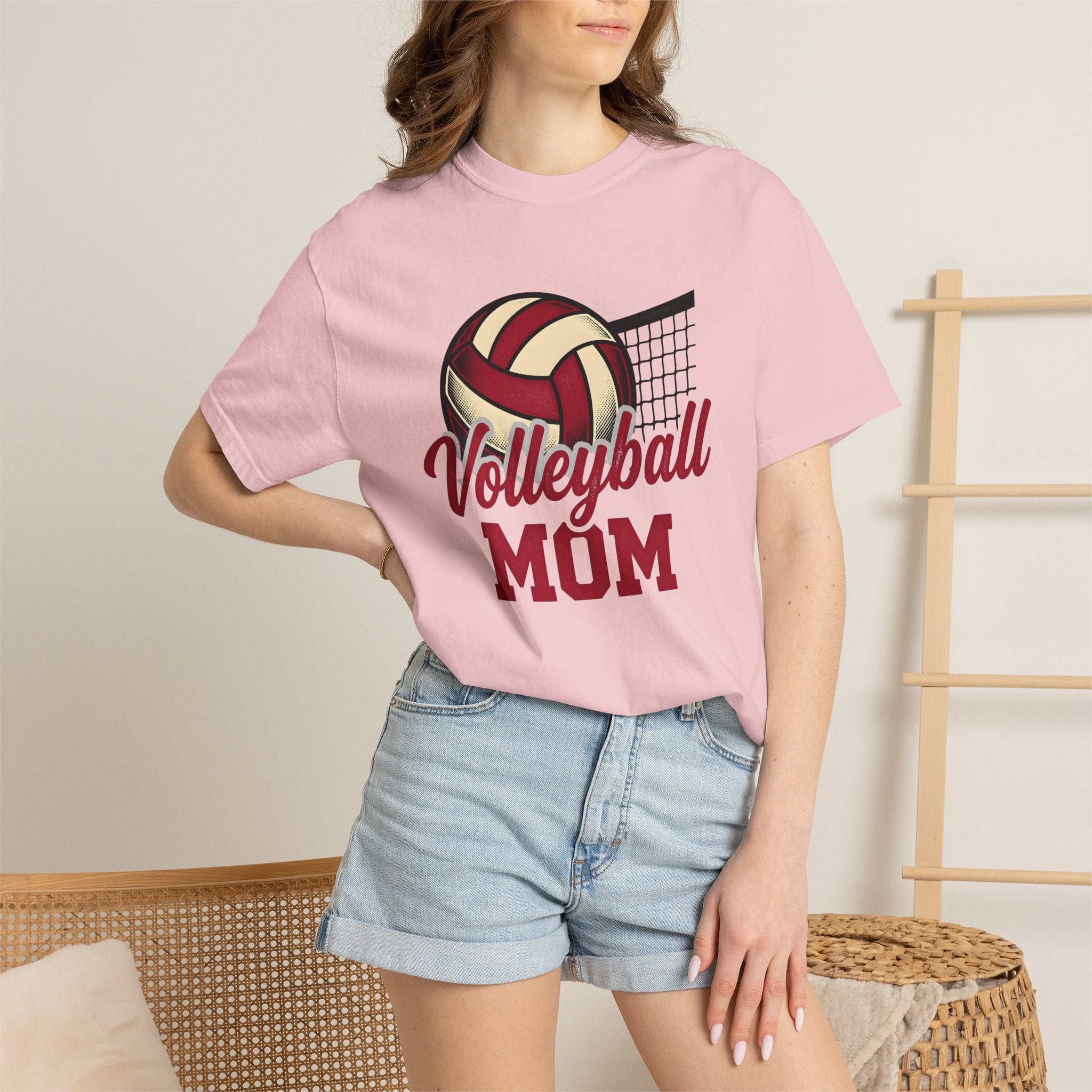 Volleyball Ball Shirt Moms Exercise Gift Women Fitness Tee Volleyball T-Shirt Mother Enthusiast Workout Graphic Old School Mesh Net Tshirt