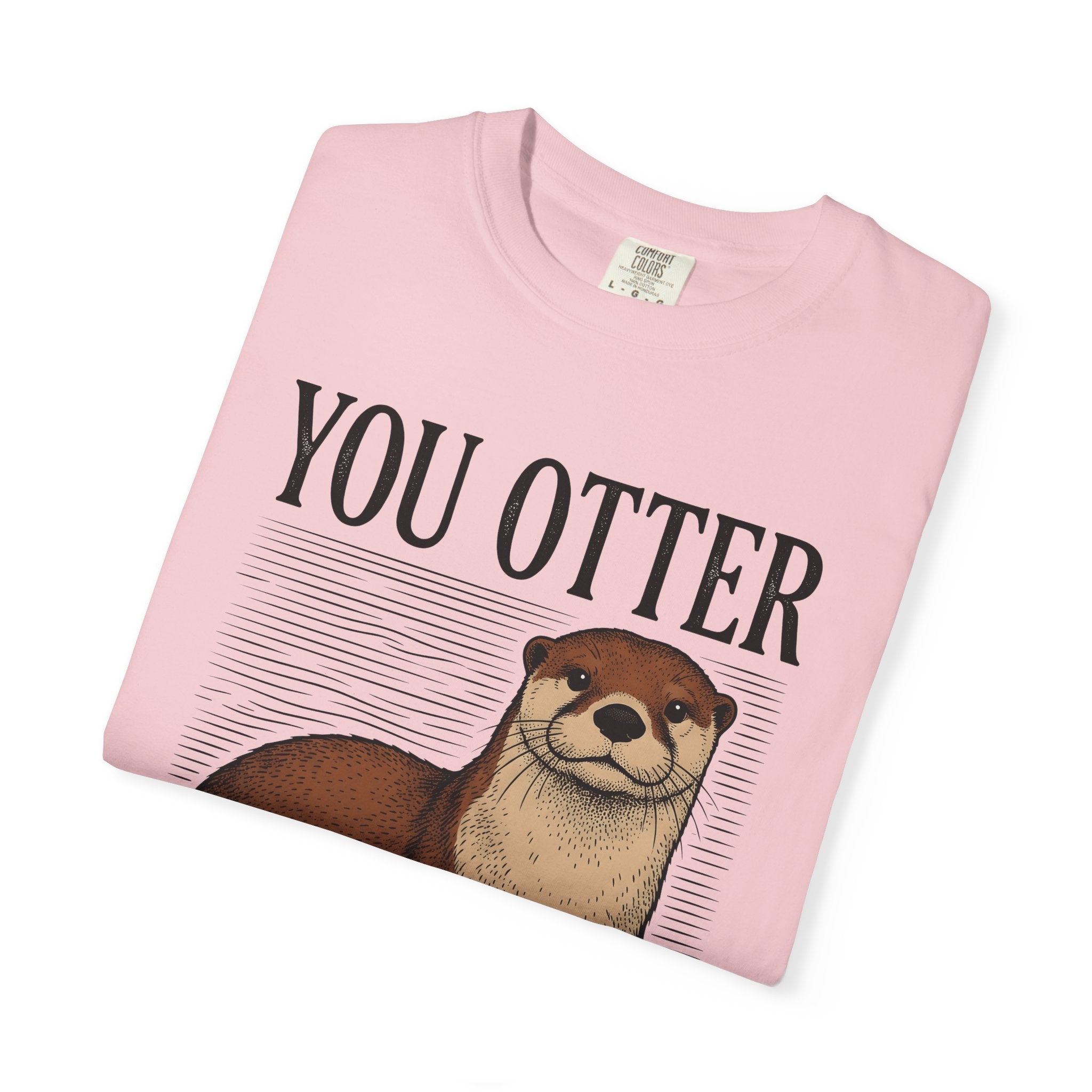 Otter Art Shirt Funny Fauna Gift Women Line Art Tee Otter T-Shirt Humor Fan Minimalist Tshirt Wildlife Graphic Cartoon Timber Texture Tshirt