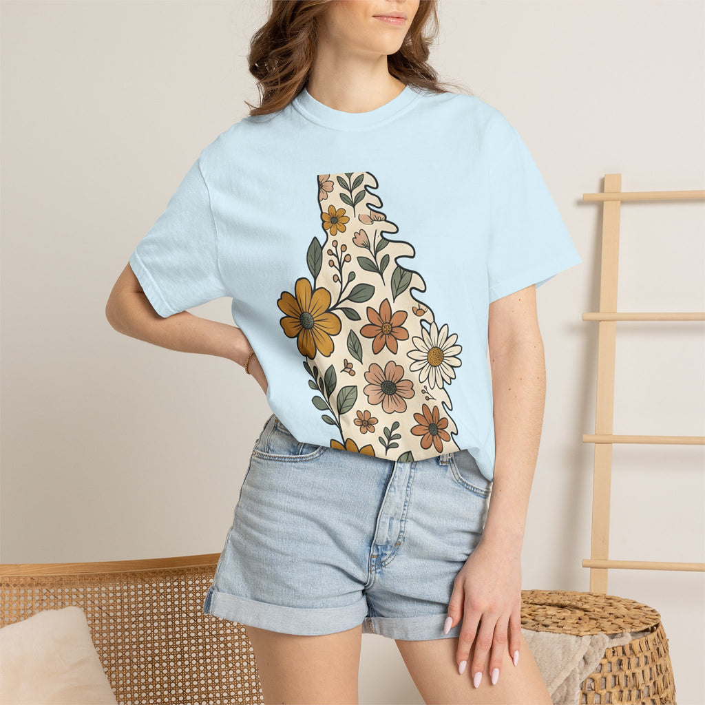 Bloom State Shape Shirt Boho Chic Wilderness Gift Women Rustic Tee Blossom T-Shirt Bohemian Enthusiast Country Tshirt Outdoor Graphic Folk