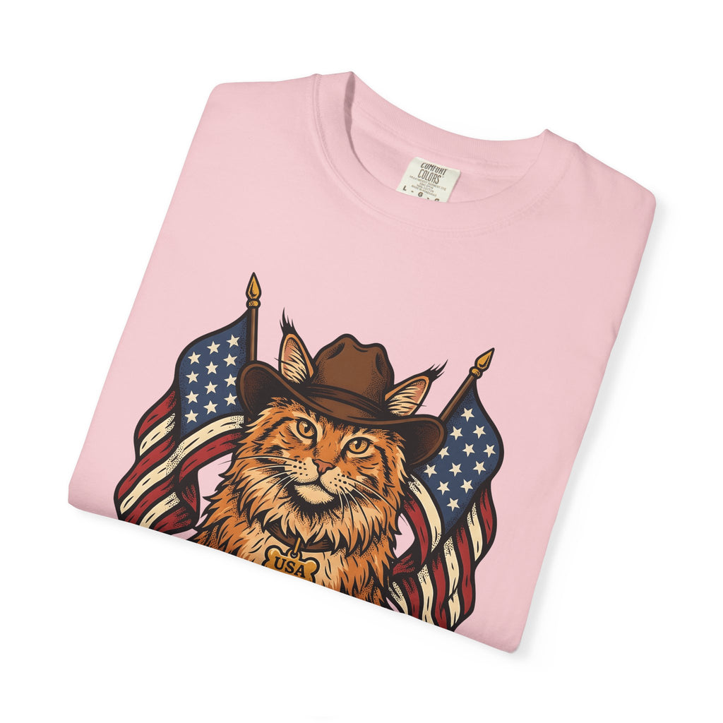 Cowboy Cat Shirt America/4th Of July Patriotic Gift Women Vintage Tee Kitty Cat T-Shirt Independence Day Fan Retro Tshirt Nationalistic