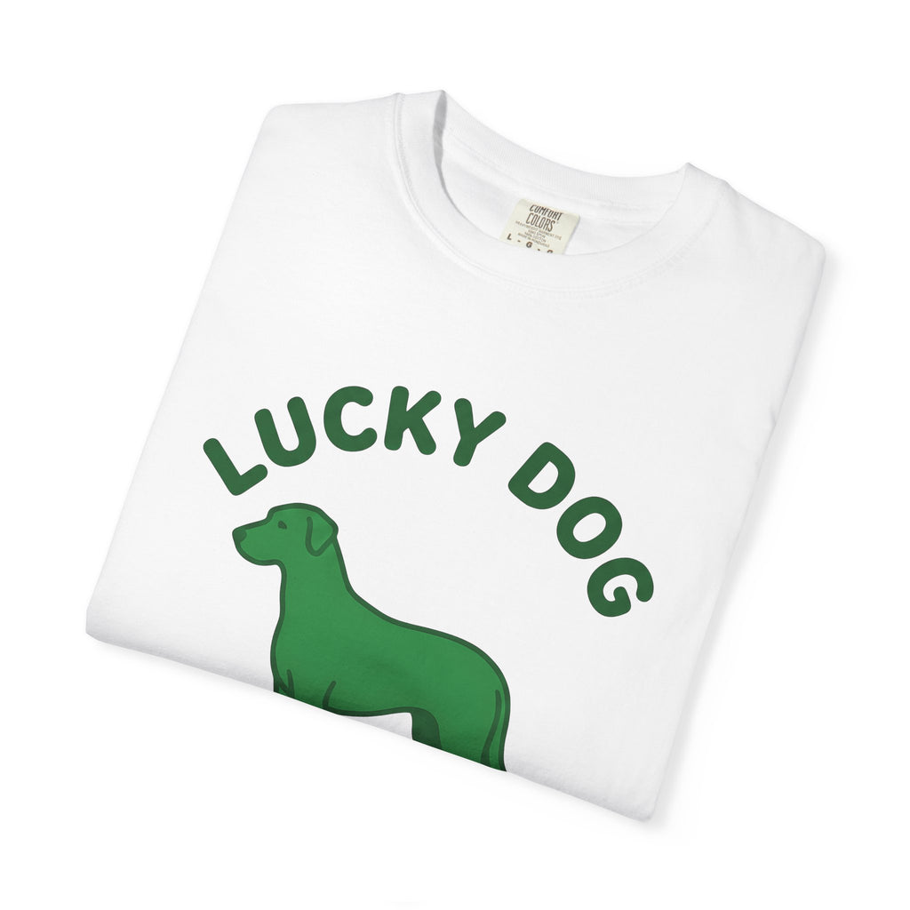 Shamrock Dog Shirt St Patrick's Day Creature Gift Women Flat Graphic Tee Lucky Dog T-Shirt St Patty's Fan Graphic Tshirt Animal Graphic Neat