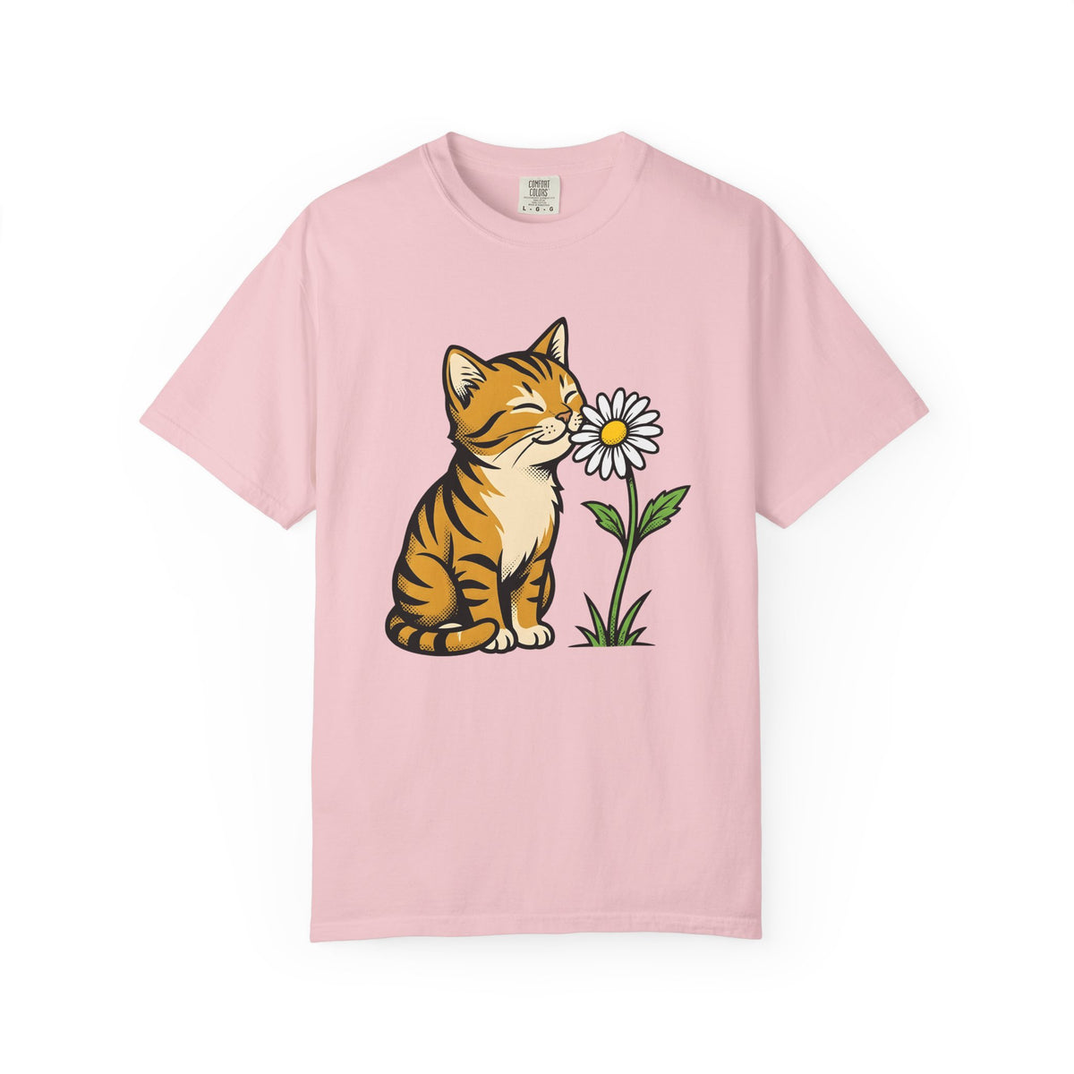 Tabby Cat Shirt Cat Floral Unisex Gift Cartoon Tee Kitty T-Shirt Cat Fan Feline