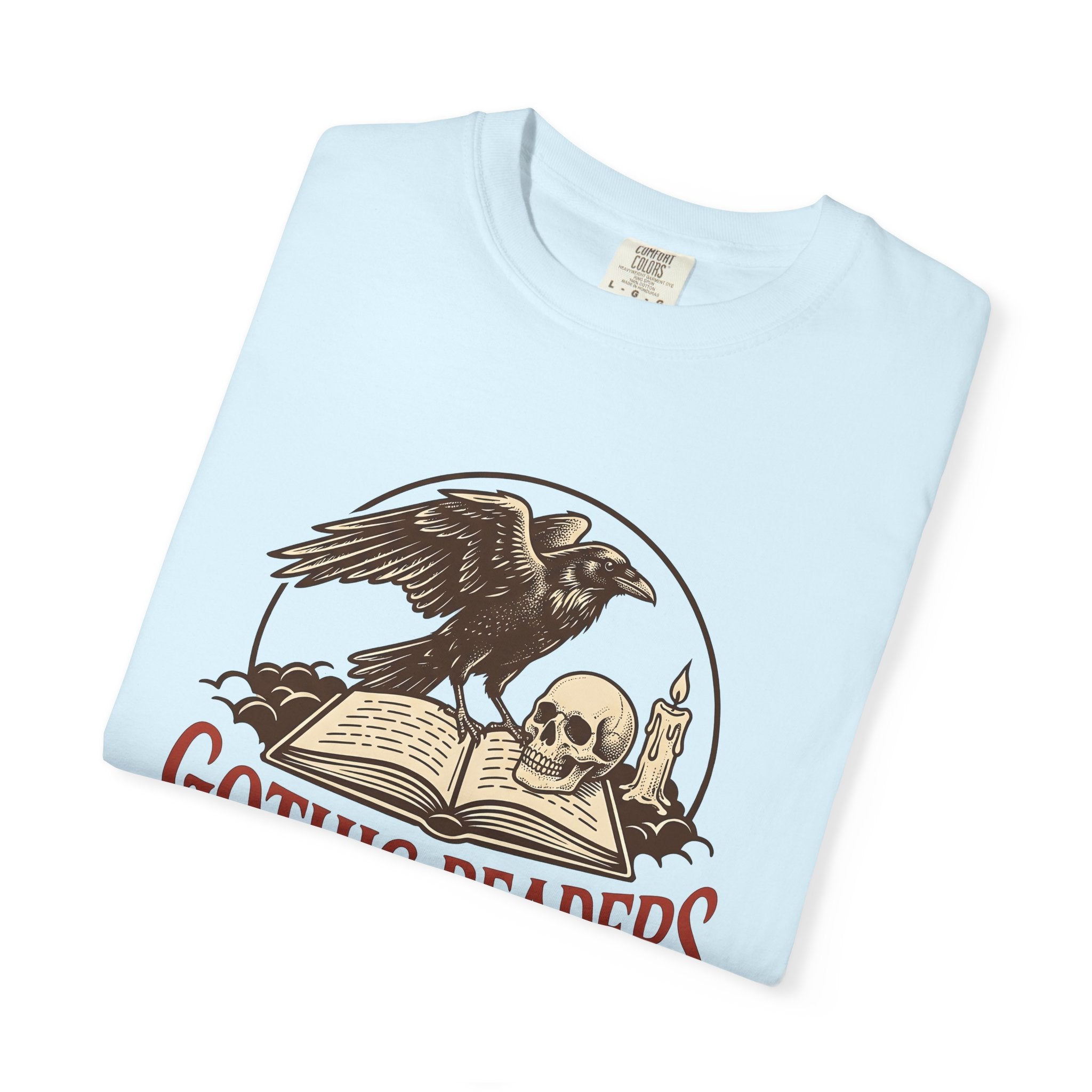 Raven Skull Book Shirt Gothic Book Gift Women Gothic Tee Skull T-Shirt Occult Fan Dark Tshirt Novelty Graphic Vintage Candle Tshirt