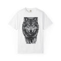 Wolf Drawing Shirt Animals Outdoors Gift Women Detailed Tee Wolf T-Shirt Wildlife Enthusiast Illustrative Tshirt Nature Graphic Hand Drawn