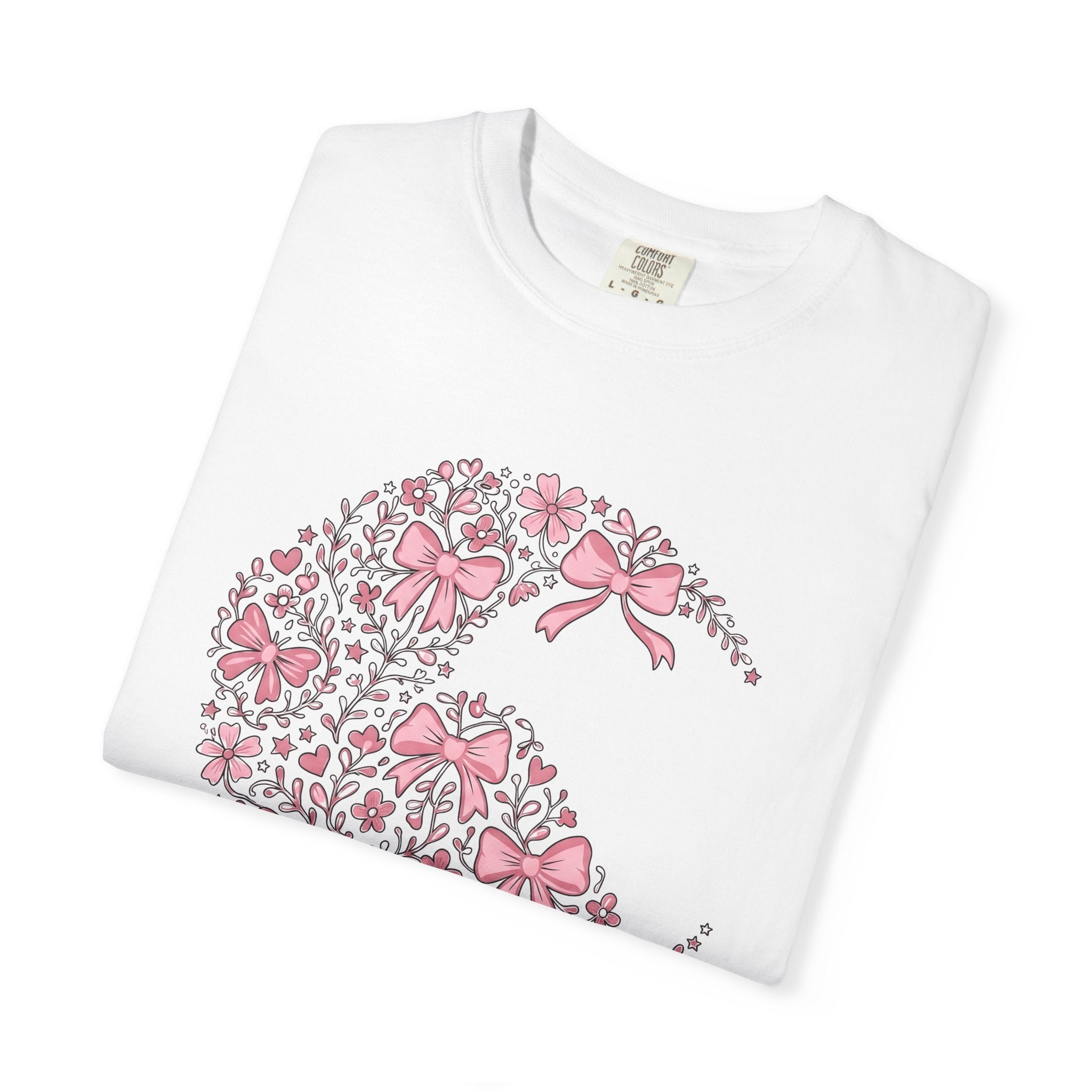 Blossom Bow Heart Shirt St. Valentine's Day Romance Gift Women Playful Tee Heart Bow T-Shirt Valentine Fan Whimsical Tshirt Love Graphic