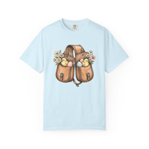 Baby Chicken Bag Shirt Easter Flowers Gift Women Floral Tee Chick Bag T-Shirt Easter Fan Botanical Graphic Tshirt Retro Nest Tshirt