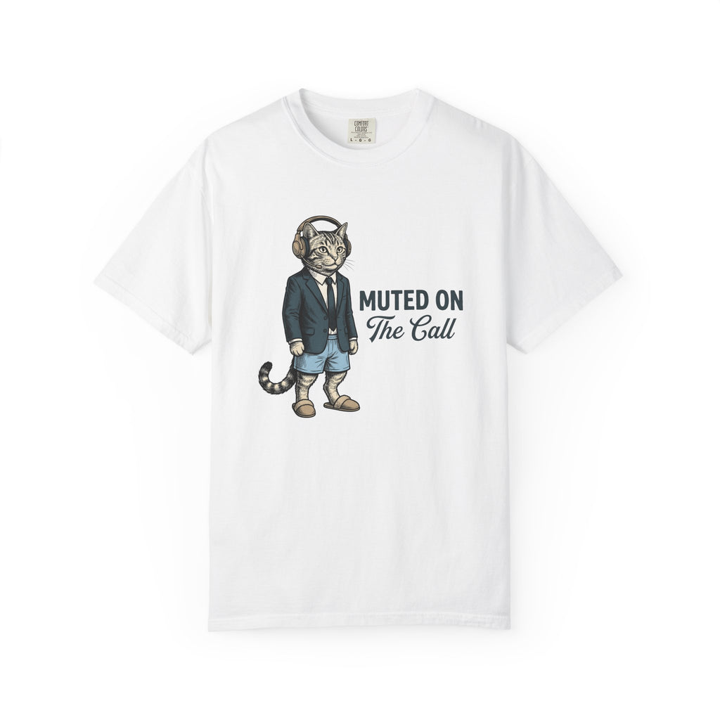 Cat Suit Shirt Cat Work From Home Gift Women Vintage Tee Catsuit T-Shirt Cat Fan Retro Tshirt Remote Graphic Hand Drawn Headphones Tshirt