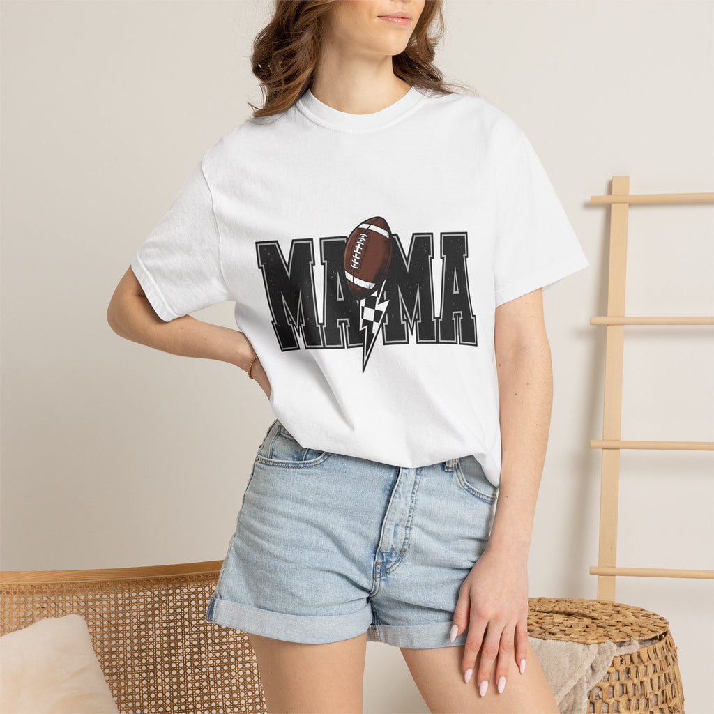 Football Image Shirt Moms Games Gift Women Classic Tee Soccer T-Shirt Mom Fan Vintage Tshirt Gaming Graphic Throwback Electric Bolt Tshirt