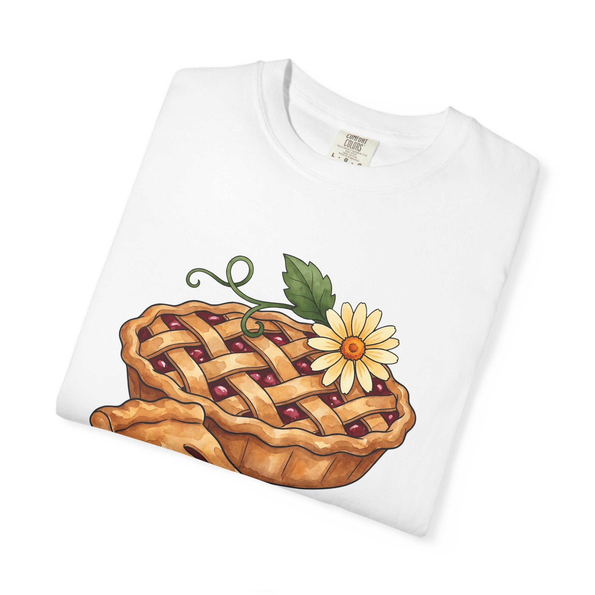 Cherry Pie Shirt Desserts Baking Gift Women Watercolor Tee Pie T-Shirt Sweets Fan Aquarelle Tshirt Pastry Graphic Vintage Daisy Flower