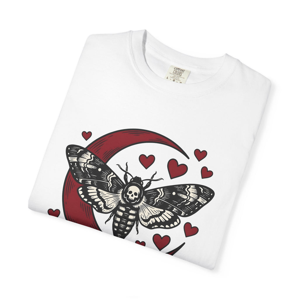 Skeleton Moth Shirt St. Valentine's Day Occult Gift Women Traditional Tee Moth T-Shirt Valentine Fan Classic Tshirt Esoteric Graphic Old