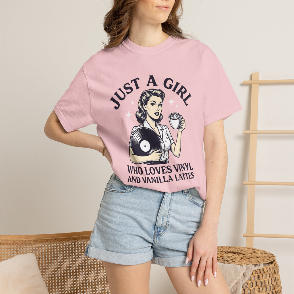 Nostalgic Female Coffee Disc Shirt Coffee Tunes Gift Women Antique Tee Coffee Saucer T-Shirt Java Fan Vintage Tshirt Music Graphic Cartoon