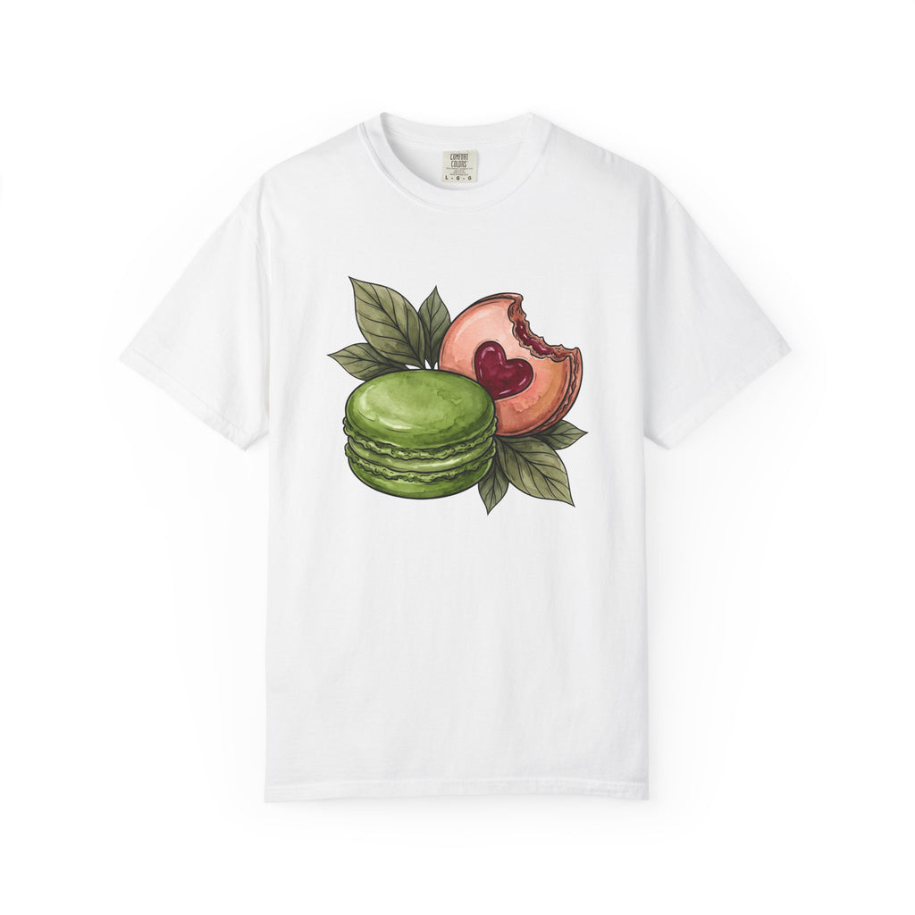 Macaron Sweet Shirt Desserts Gastronomy Gift Women Brushwork Tee Macaron T-Shirt Pastry Fan Watercolor Tshirt Gourmet Graphic Outline Plant