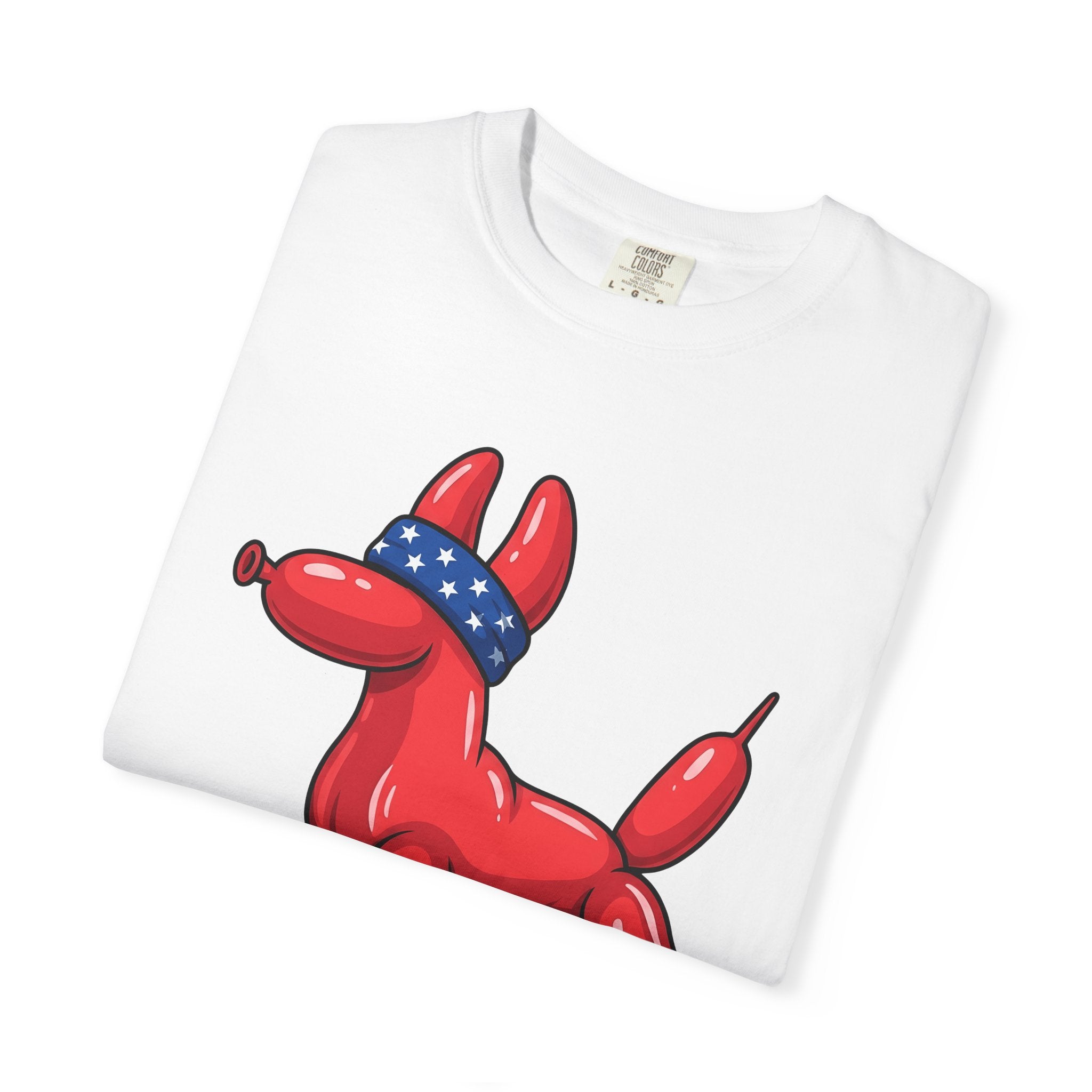 Balloon Pet Shirt Dog Patriotic Gift Women Graphic Tee Balloon Animal T-Shirt Dog Fan Retro Tshirt Star Graphic Mid Century Neckerchief