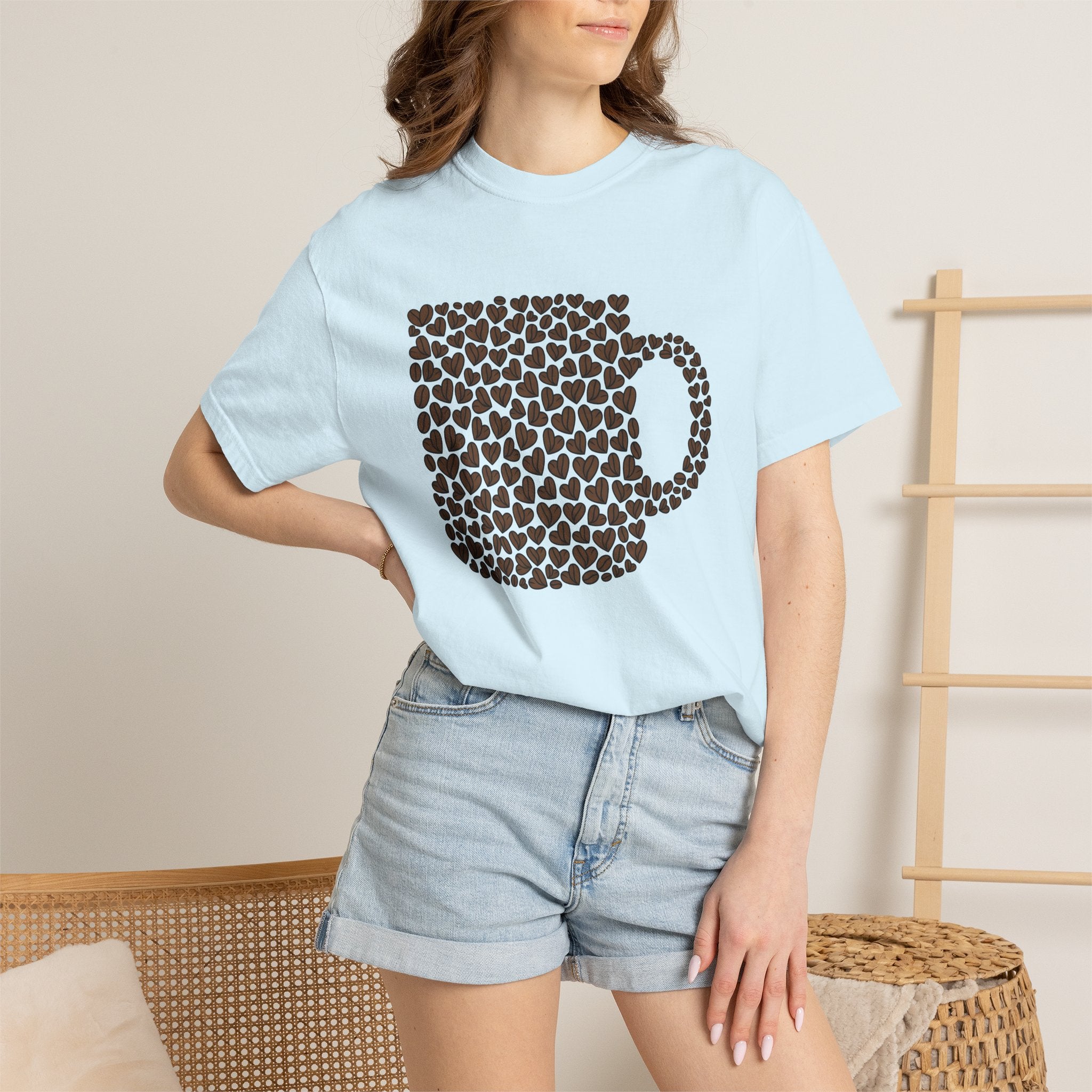 Mug Cup Shirt St Valentines Day Latte Gift Women Hand Drawn Tee Mug T-Shirt Valentine Fan Illustrated Tshirt Coffee Graphic Clean Heart