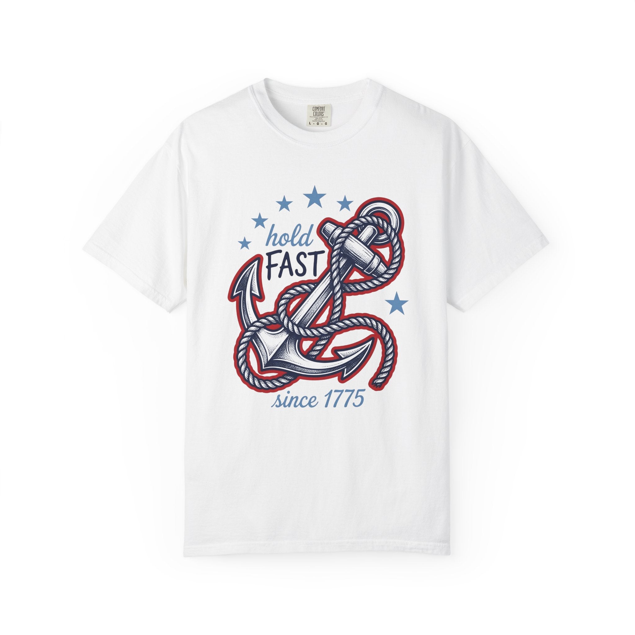 Anchor Rope Shirt America 4Th Of July Nautical Gift Women Vintage Tee Mooring Line T-Shirt Patriot Fan Retro Tshirt Maritime Graphic Hand