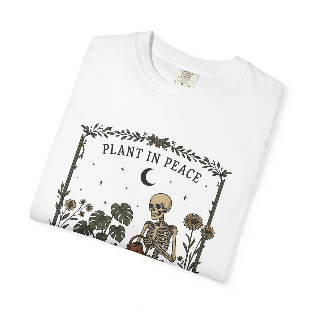 Skeleton Gardening Shirt Halloween Plant Gift Women Boho Tee Bones T-Shirt Spooky Fan Boho Chic Tshirt Floral Graphic Vintage Monstera