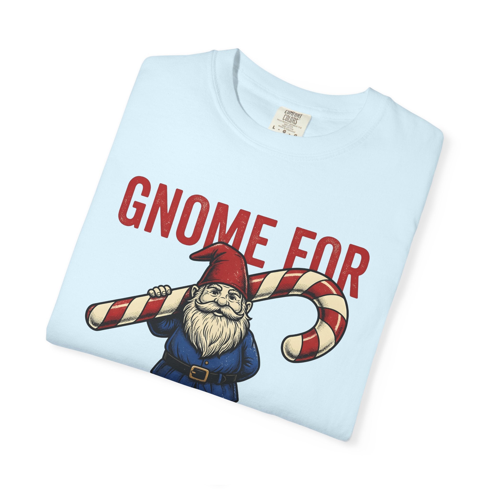 Holiday Gnome Shirt Christmas Joke Gift Women Retro Tee Gnome T-Shirt Christmas Fan Vintage Tshirt Pun Graphic Sketch Peppermint Stick