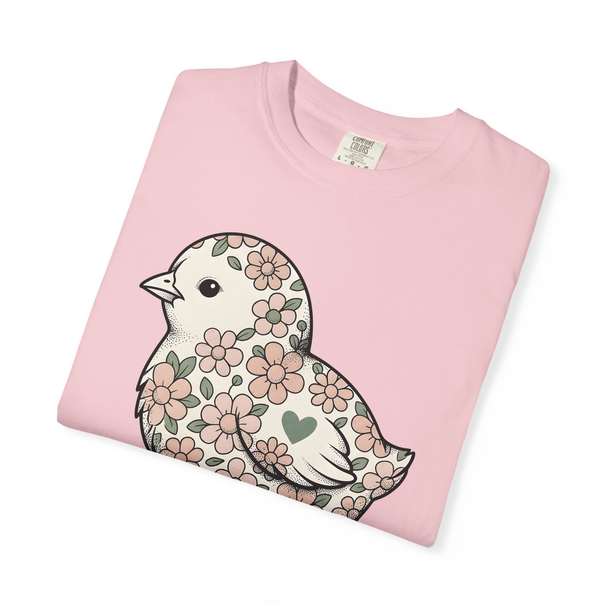 Blossom Hen Shirt Easter Wildlife Gift Women Indie Tee Chicken T-Shirt Spring Fan Hen Tshirt Wildlife Illustration Classic Heart Shape