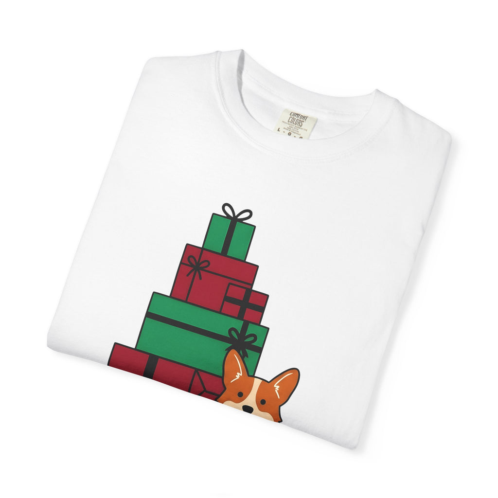 Corgi Puppy Shirt Dog Holiday Gift Women Comic Tee Puppy T-Shirt Dog Fan Cartoon Tshirt Christmas Graphic Simple Presents Tshirt