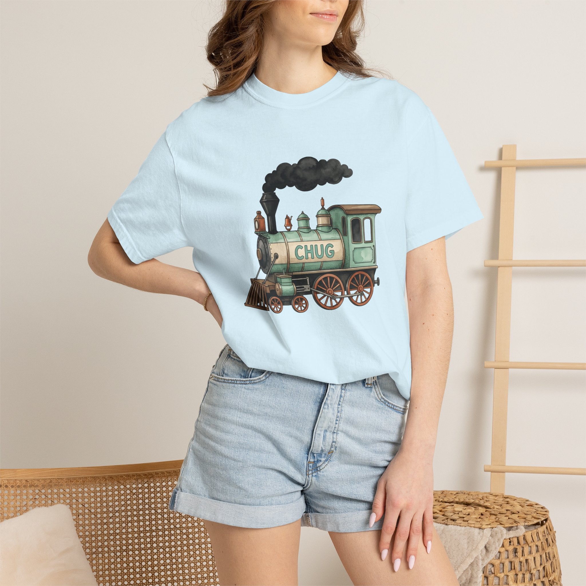 Steam Locomotive Shirt Trains Vehicles Gift Women Retro Tee Locomotive T-Shirt Train Fan Railroad Tshirt Automobile Graphic Sketch Steam