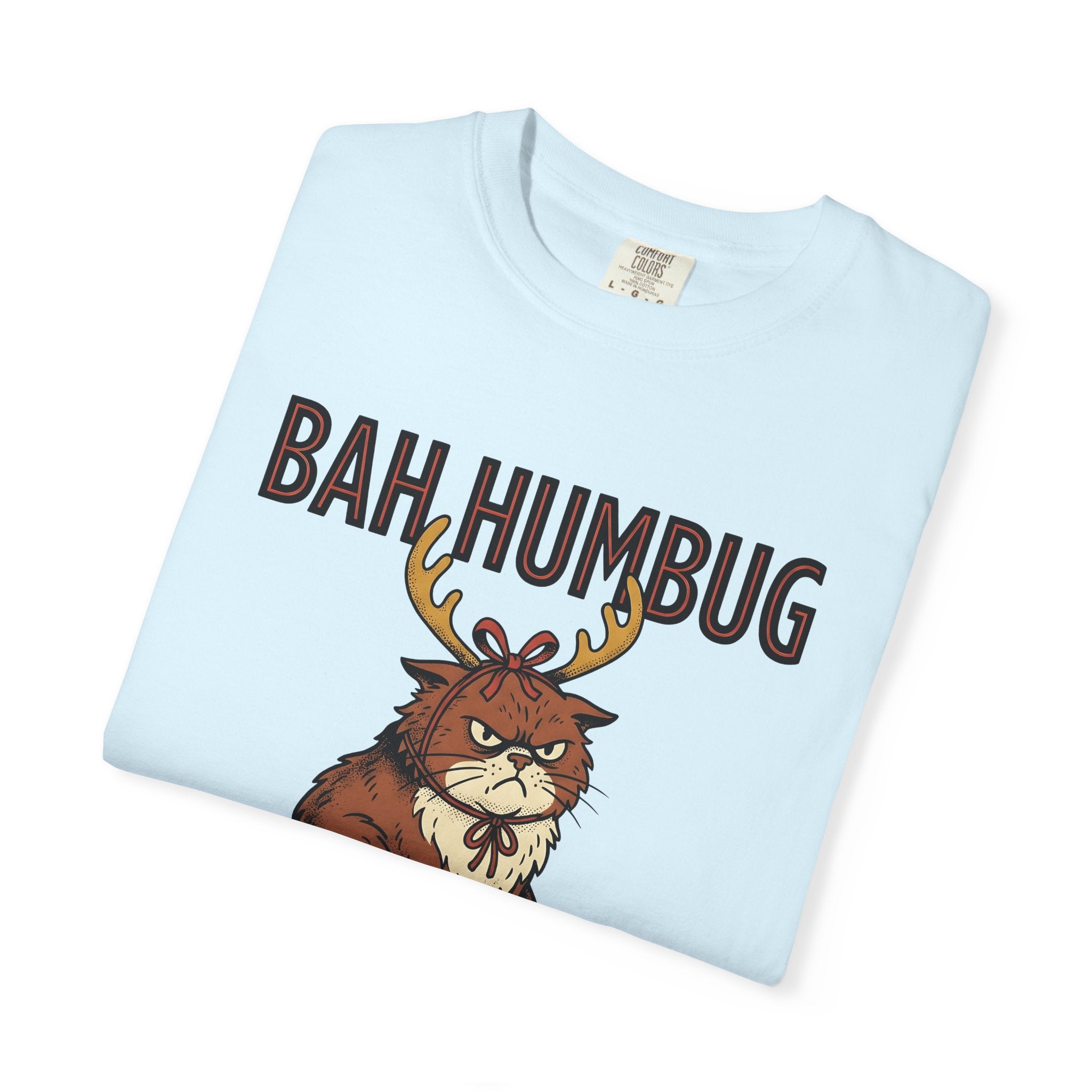 Grumpy Kitty Shirt Christmas Jokes Gift Women Comic Tee Cat T-Shirt Christmas Fan Cartoon Tshirt Pun Graphic Retro Horns Tshirt