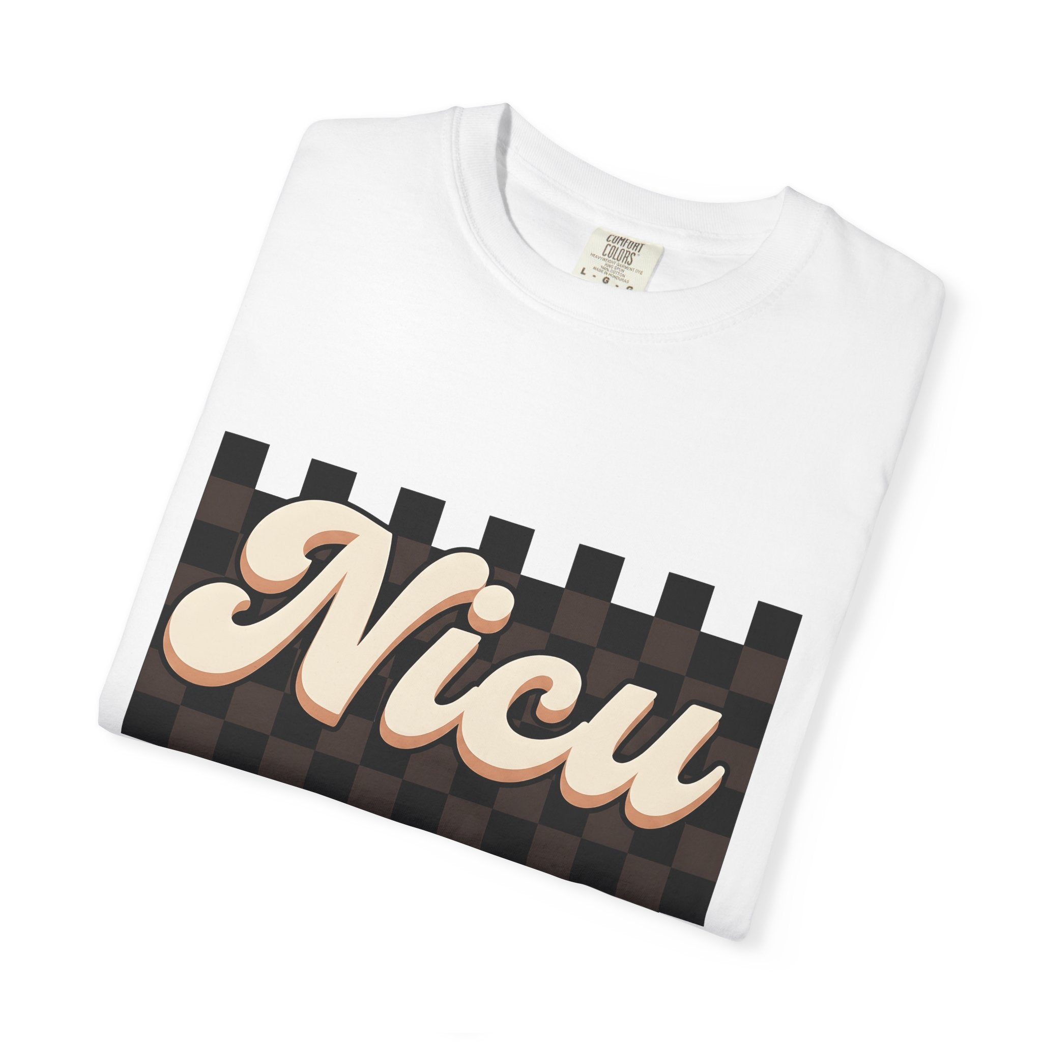 Nicu Typography Shirt Nurses Wellness Gift Women Old School Tee Typography T-Shirt Nurse Enthusiast Vintage Tshirt Health Graphic Design