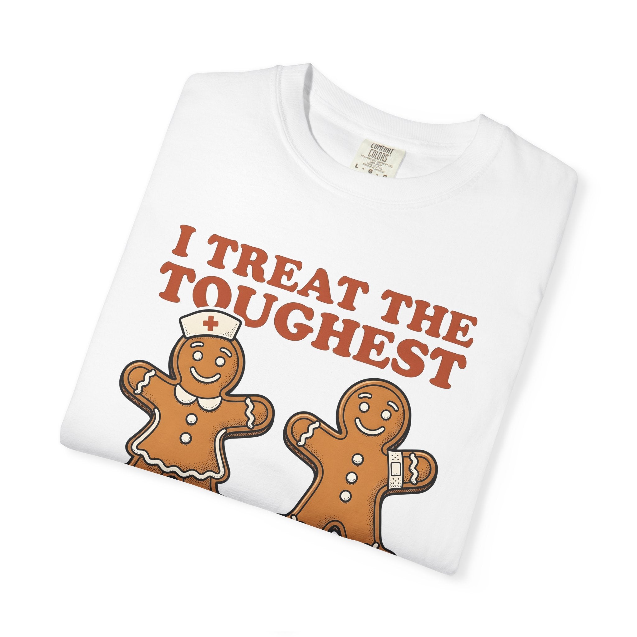 Gingerbread Cookies Shirt Nurses Christmas Gift Women Cartoon Tee Gingerbread Men T-Shirt Nurse Enthusiast Comic Tshirt Winter Graphic Retro