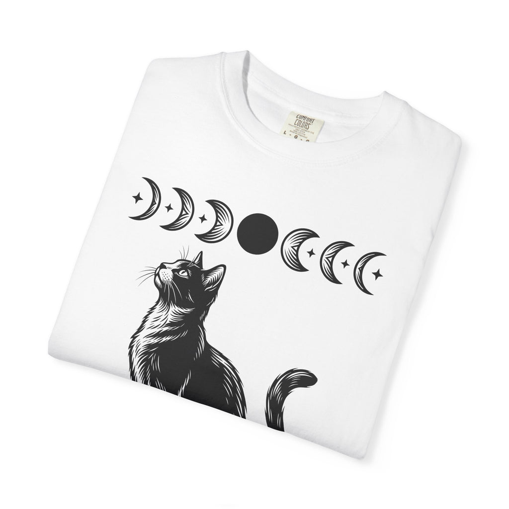 Ebony Cat Shirt Cat Wizardry Gift Women Tribal Tee Black Cat T-Shirt Cat Fan Tribal Tshirt Magic Graphic Antique Moon Cycle Tshirt