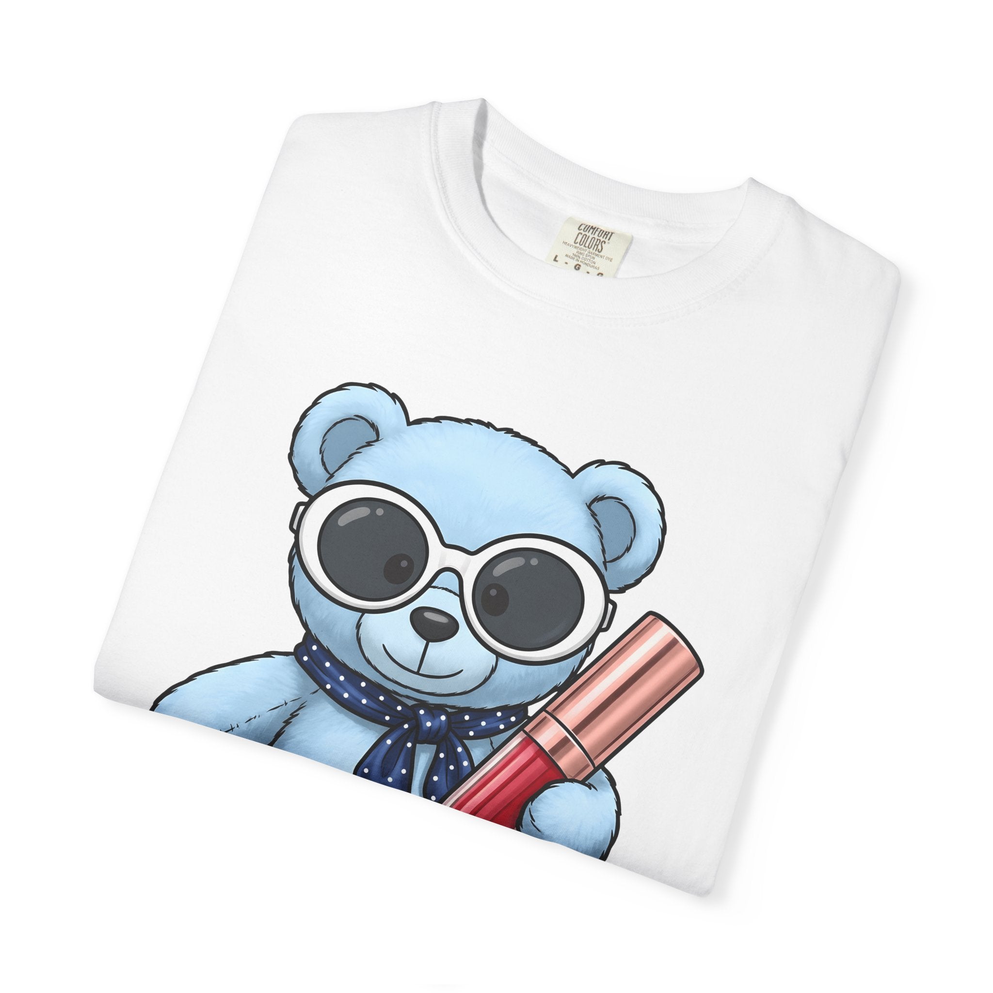 Teddy Bear Shirt Animals Fashion Gift Women Cartoon Tee Teddy T-Shirt Animal Fan Toon Tshirt Style Graphic Kawaii Lipstick Tshirt